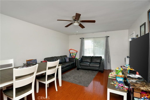 4220 W 165th St, Lawndale, CA 90260 - living area featuring wood finished floors and a ceiling fan