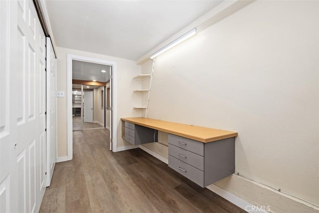 1815 Ladera Vista Pl, Fullerton, CA 92831 - unfurnished office featuring dark wood finished floors and built in study area