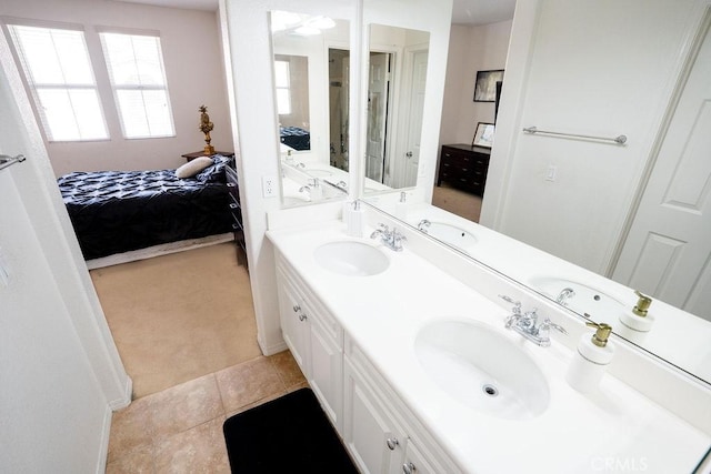 159 Principia Ct, Claremont, CA 91711 - ensuite bathroom featuring double vanity and tile patterned flooring