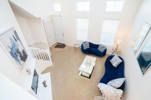 159 Principia Ct, Claremont, CA 91711 - carpeted living area with plenty of natural light and a high ceiling