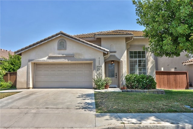 41808 Vardon Dr, Temecula, CA 92591 - mediterranean / spanish home featuring stucco siding, a garage, concrete driveway, and a tiled roof
