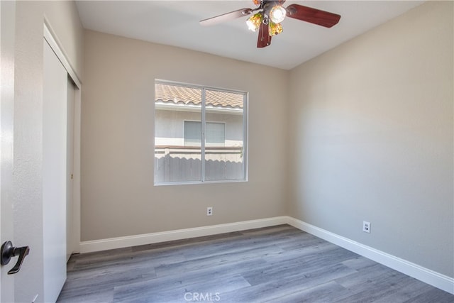 41808 Vardon Dr, Temecula, CA 92591 - unfurnished bedroom featuring wood finished floors, a closet, and a ceiling fan