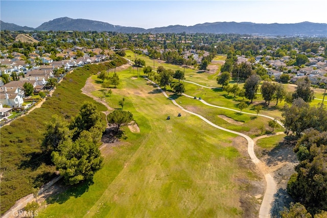 41808 Vardon Dr, Temecula, CA 92591 - aerial overview of property's location featuring nearby suburban area, a mountain backdrop, and a golf course