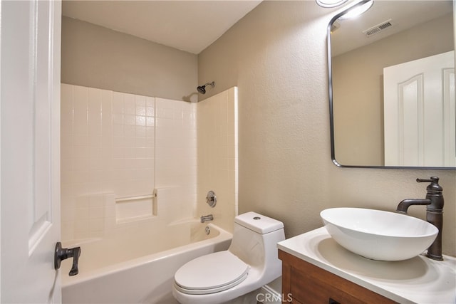41808 Vardon Dr, Temecula, CA 92591 - full bath featuring vanity, shower / washtub combination, and a textured wall