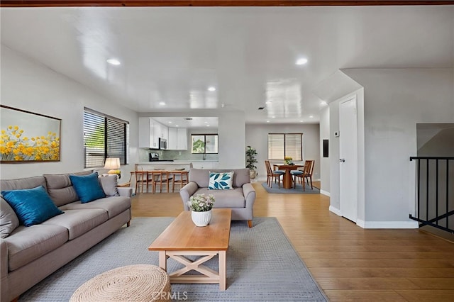 2621 E 20th St Unit 12, Signal Hill, CA 90755 - living area with wood finished floors and recessed lighting