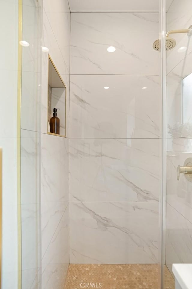 6118 Wolfe St, Lakewood, CA 90713 - bathroom featuring a marble finish shower