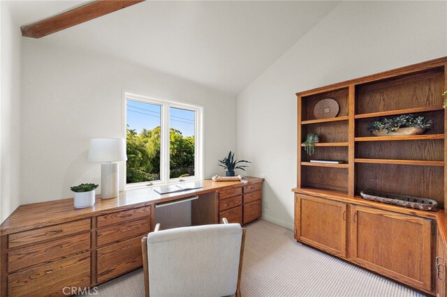 520 Kings Rd, Newport Beach, CA 92663 - office area featuring lofted ceiling and light carpet