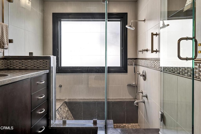 9999 Wornom Ave, Sunland, CA 91040 - full bathroom featuring a stall shower and vanity