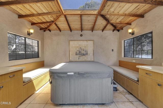 9999 Wornom Ave, Sunland, CA 91040 - interior space featuring wooden ceiling and tile patterned floors