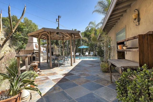 9999 Wornom Ave, Sunland, CA 91040 - view of patio with a gazebo and an outdoor pool