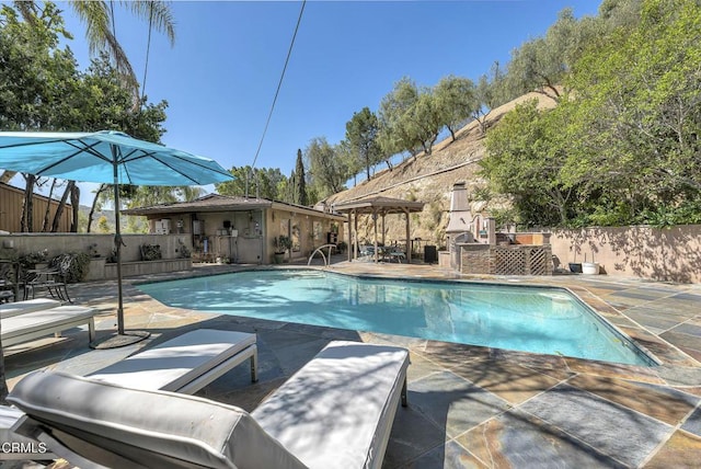 9999 Wornom Ave, Sunland, CA 91040 - view of pool with a patio area and a gazebo
