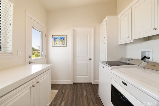 635 Boquest Blvd, Paradise, CA 95969 - laundry room with cabinet space, dark wood finished floors, and washing machine and dryer