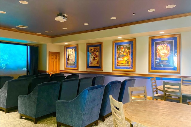 5680 Kate Way Unit 5, Fontana, CA 92336 - cinema room featuring crown molding and recessed lighting