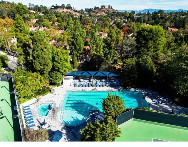 10411 Windtree Dr, Los Angeles, CA 90077 - community pool with a patio