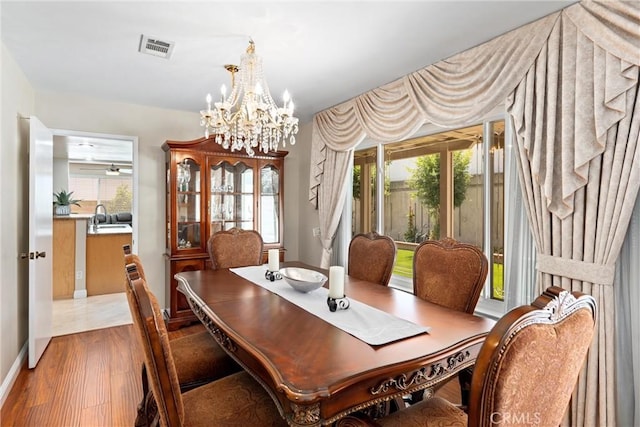 4360 E Addington Dr, Anaheim, CA 92807 - dining space featuring a chandelier and wood finished floors