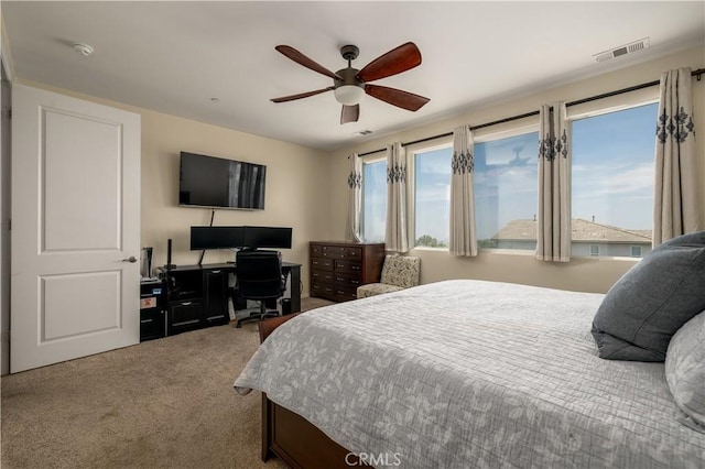 18094 Olivenhain Dr, Riverside, CA 92508 - carpeted bedroom featuring a ceiling fan