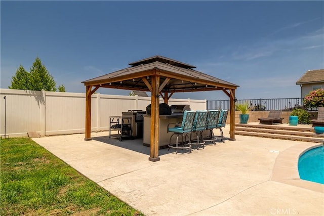 18094 Olivenhain Dr, Riverside, CA 92508 - fenced backyard featuring a gazebo and a patio area