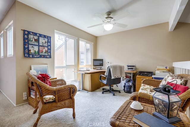 24412 Verena Ct, Mission Viejo, CA 92691 - office area with carpet floors and a ceiling fan