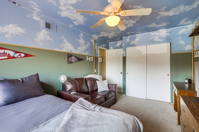24412 Verena Ct, Mission Viejo, CA 92691 - bedroom with carpet floors, a closet, and ceiling fan