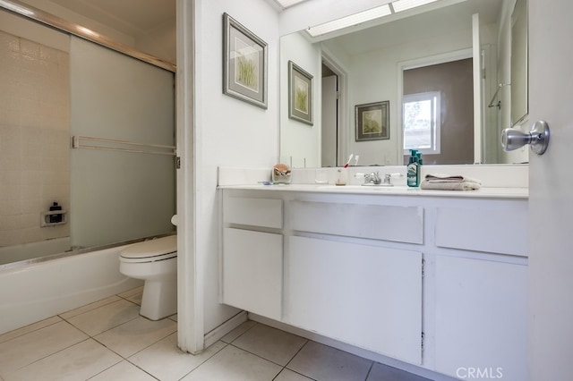 24412 Verena Ct, Mission Viejo, CA 92691 - full bath with vanity, tile patterned flooring, and shower / bath combination with glass door