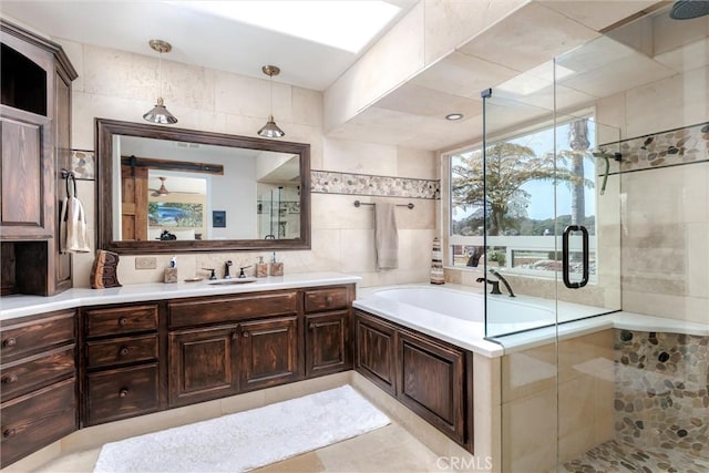 620 Camino Roble, Nipomo, CA 93444 - full bath featuring a bath, a stall shower, vanity, and tile patterned floors