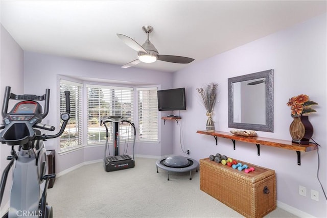 620 Camino Roble, Nipomo, CA 93444 - workout room with carpet flooring and ceiling fan