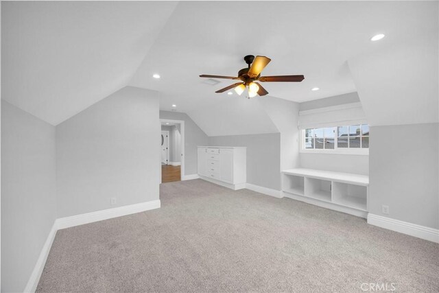 12012 Paseo Bonita, Los Alamitos, CA 90720 - additional living space with carpet, vaulted ceiling, recessed lighting, and a ceiling fan