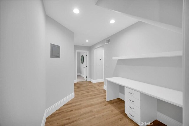 12012 Paseo Bonita, Los Alamitos, CA 90720 - unfurnished office with recessed lighting, light wood-type flooring, and electric panel