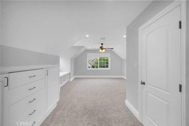 12012 Paseo Bonita, Los Alamitos, CA 90720 - additional living space featuring light colored carpet, vaulted ceiling, ceiling fan, and recessed lighting