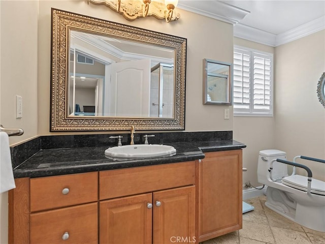 421 E Santa Anita Ave Unit 101, Burbank, CA 91501 - bathroom with crown molding and vanity