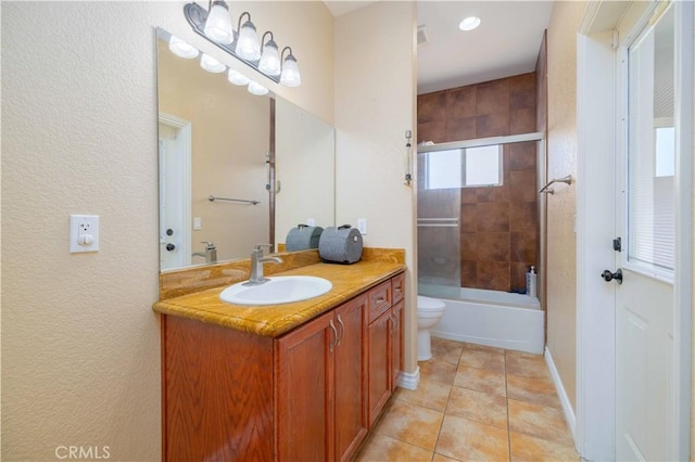9600 S Loop Blvd, California City, CA 93505 - full bathroom featuring vanity, tile patterned flooring, and bath / shower combo with glass door