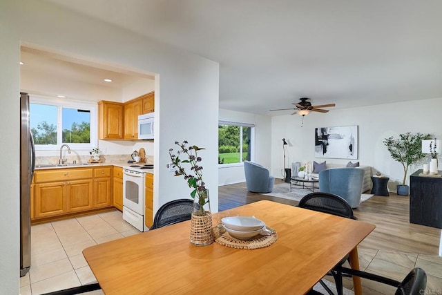 942 Royal Tern Way, Oceanside, CA 92057 - dining area featuring ceiling fan, light tile patterned flooring, and recessed lighting