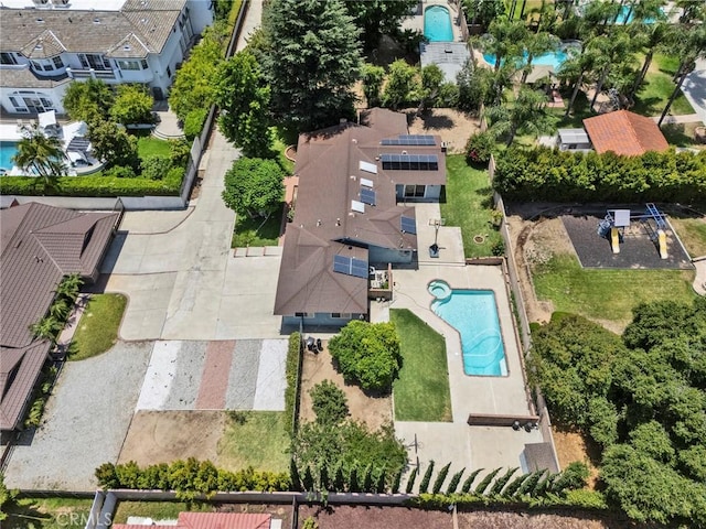 1719 Turnbull Canyon Rd, Hacienda Heights, CA 91745 - aerial view of residential area with a pool