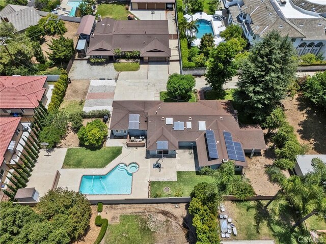 1719 Turnbull Canyon Rd, Hacienda Heights, CA 91745 - aerial perspective of suburban area featuring a pool