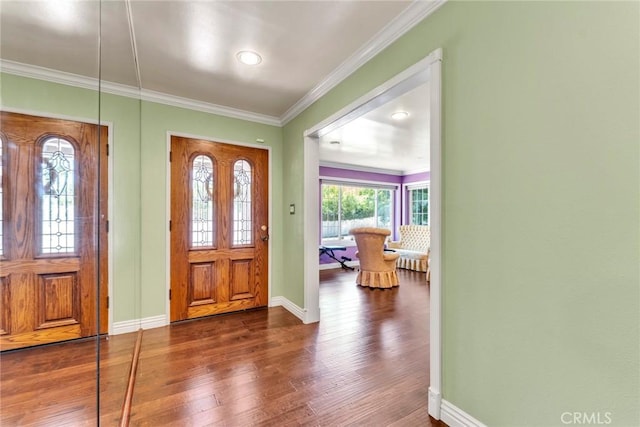 1719 Turnbull Canyon Rd, Hacienda Heights, CA 91745 - foyer featuring dark wood-style flooring and crown molding