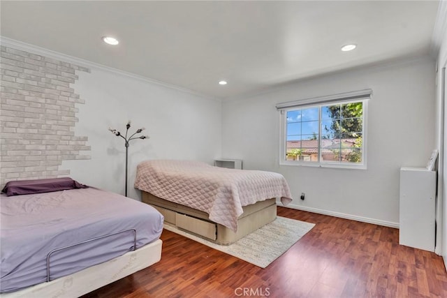 1719 Turnbull Canyon Rd, Hacienda Heights, CA 91745 - bedroom with wood finished floors, ornamental molding, and recessed lighting