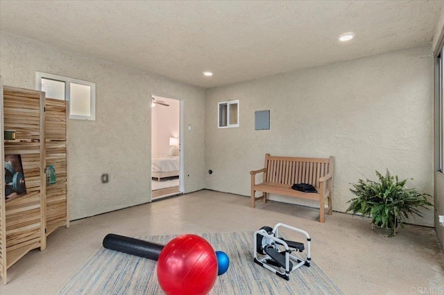 4772 Gateshead Rd, Carlsbad, CA 92010 - exercise room featuring recessed lighting and a textured wall