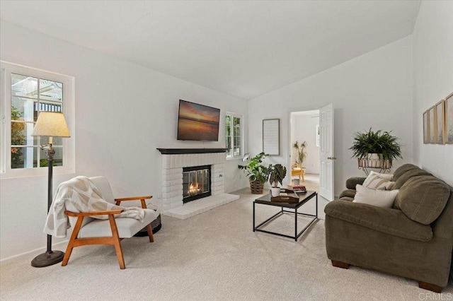4772 Gateshead Rd, Carlsbad, CA 92010 - carpeted living area with a fireplace and lofted ceiling