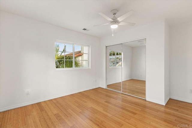 4772 Gateshead Rd, Carlsbad, CA 92010 - unfurnished bedroom with a closet, light wood-style flooring, and ceiling fan