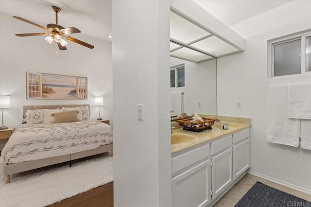 4772 Gateshead Rd, Carlsbad, CA 92010 - bathroom featuring connected bathroom, double vanity, and ceiling fan
