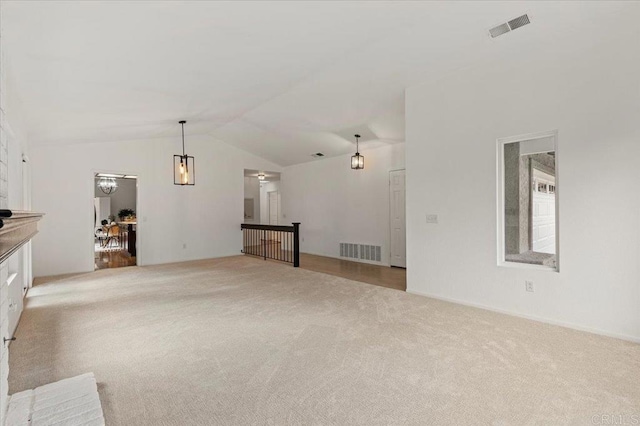 4772 Gateshead Rd, Carlsbad, CA 92010 - unfurnished living room with lofted ceiling and carpet