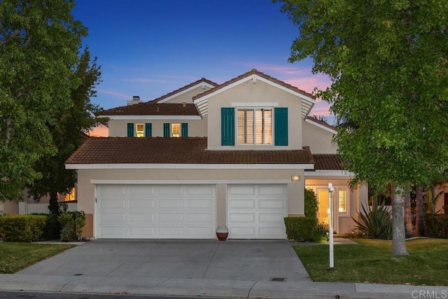 3071 Sprucewood Ln, Escondido, CA 92027 - traditional-style home featuring stucco siding, concrete driveway, a garage, and a tile roof
