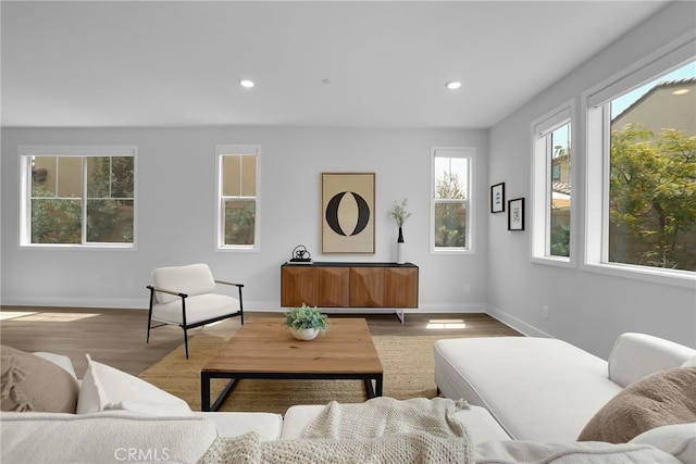 9876 Skylar Ave, Fountain Valley, CA 92708 - living room featuring recessed lighting and wood finished floors
