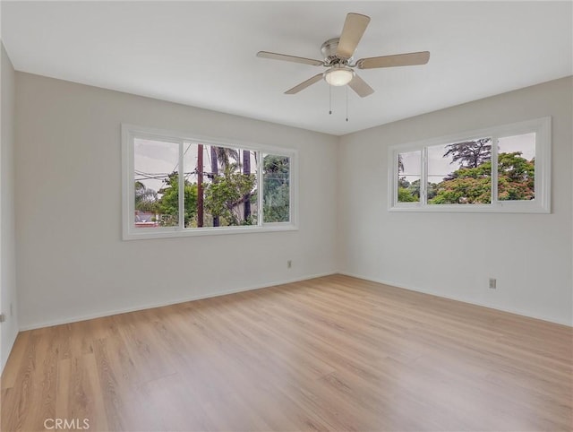 1017 Cordova Ave, Glendale, CA 91207 - spare room with plenty of natural light, light wood-style floors, and a ceiling fan