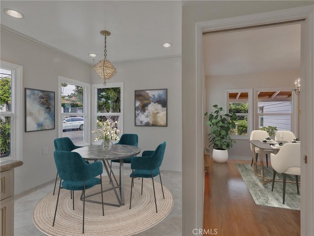 1017 Cordova Ave, Glendale, CA 91207 - dining room featuring light wood-type flooring and recessed lighting