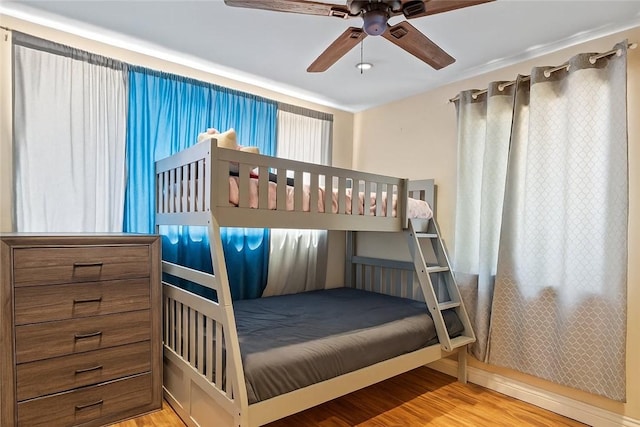 14658 Maclay St, San Fernando, CA 91345 - bedroom featuring wood finished floors and ceiling fan
