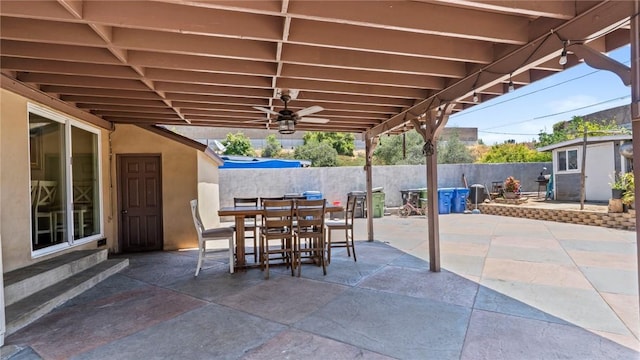 14658 Maclay St, San Fernando, CA 91345 - view of patio featuring outdoor dining space and a ceiling fan