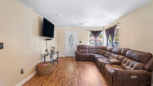 14658 Maclay St, San Fernando, CA 91345 - living room with wood finished floors and recessed lighting