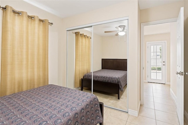 14658 Maclay St, San Fernando, CA 91345 - bedroom featuring light tile patterned floors and a closet