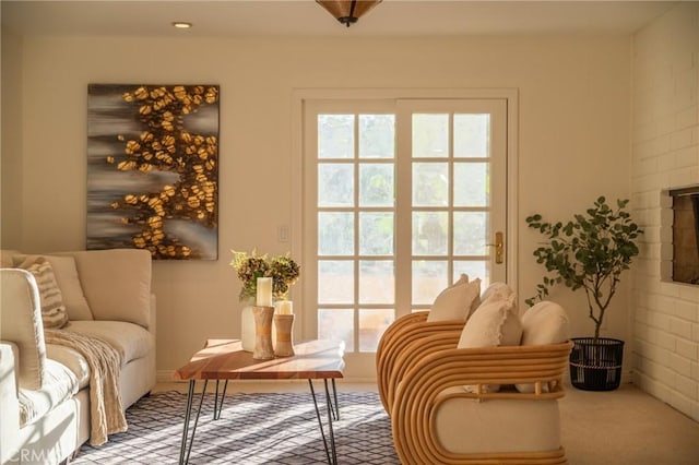 9472 Rembert Ln, Beverly Hills, CA 90210 - living area with carpet and a fireplace